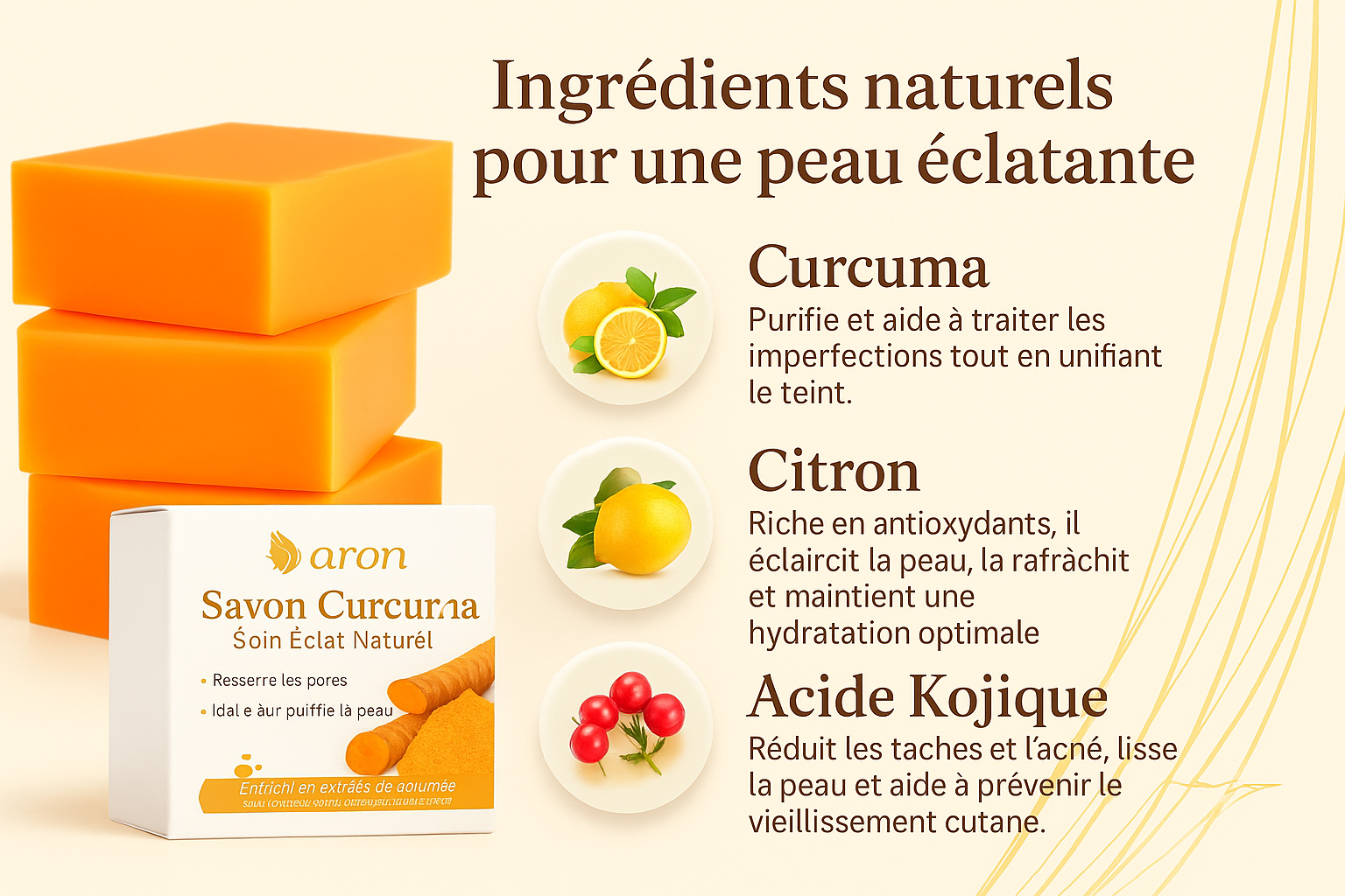 Aron – Savon Éclat Curcuma & Citron
